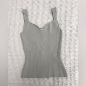 REISS Daisy knit sweetheart tank top, mint, size S